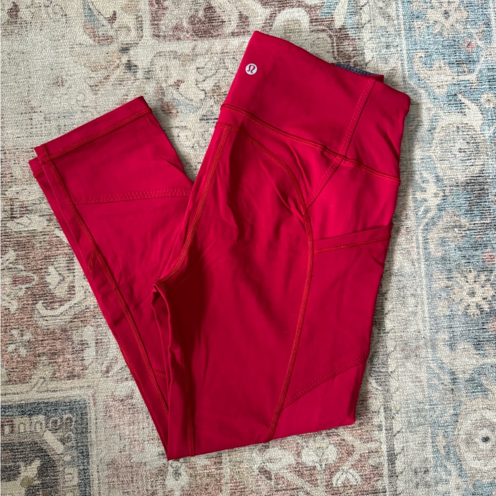 Lululemon leggings cherry red color size 12